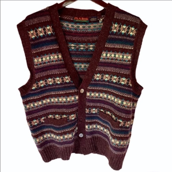 Bank Mens Quality Shetland Wool Vest 